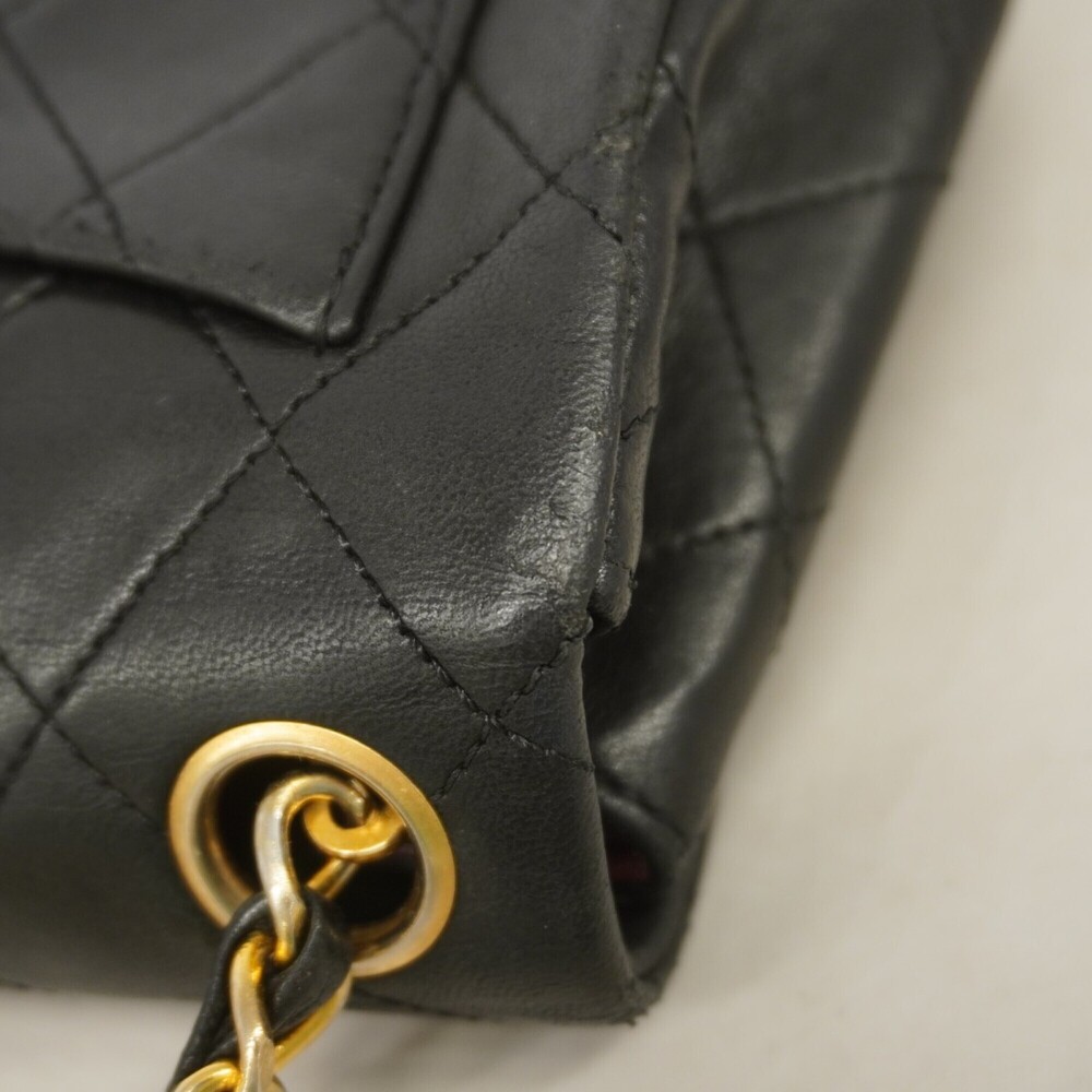 Chanel Matelassé Chain Shoulder Bag, Lambskin, Black, Women's - Picture 7 of 10